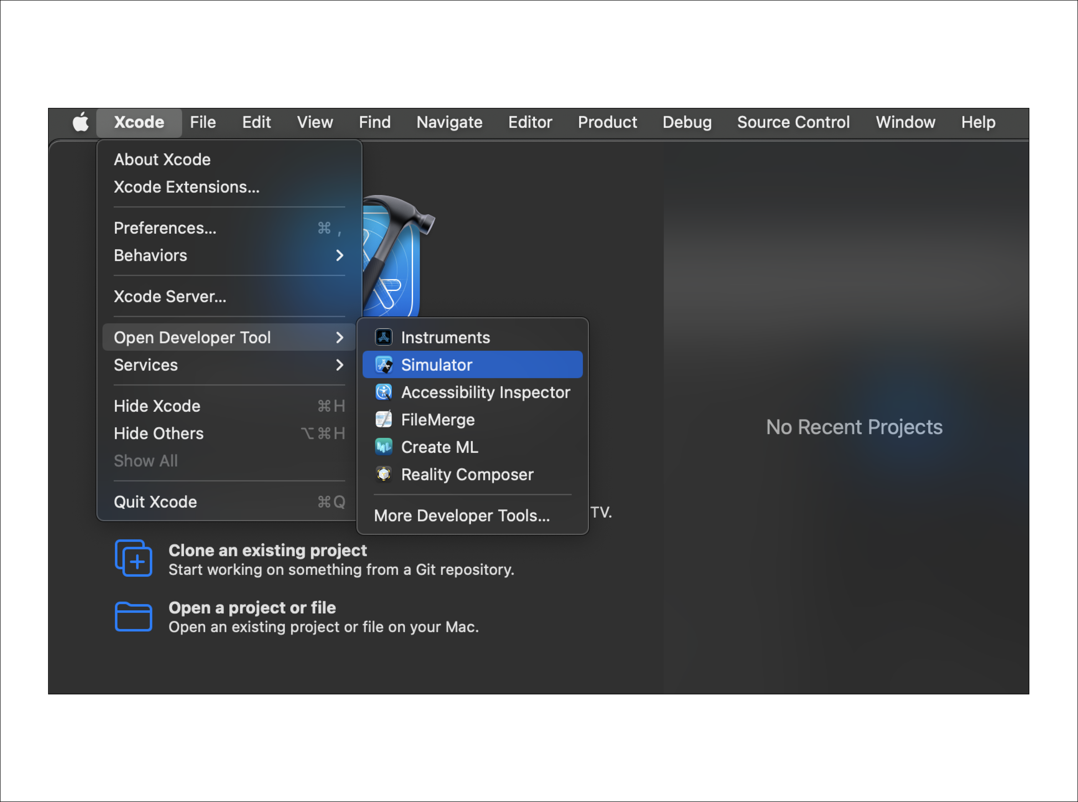 Simulator 앱을 통해서 가상머신 설치를 진행