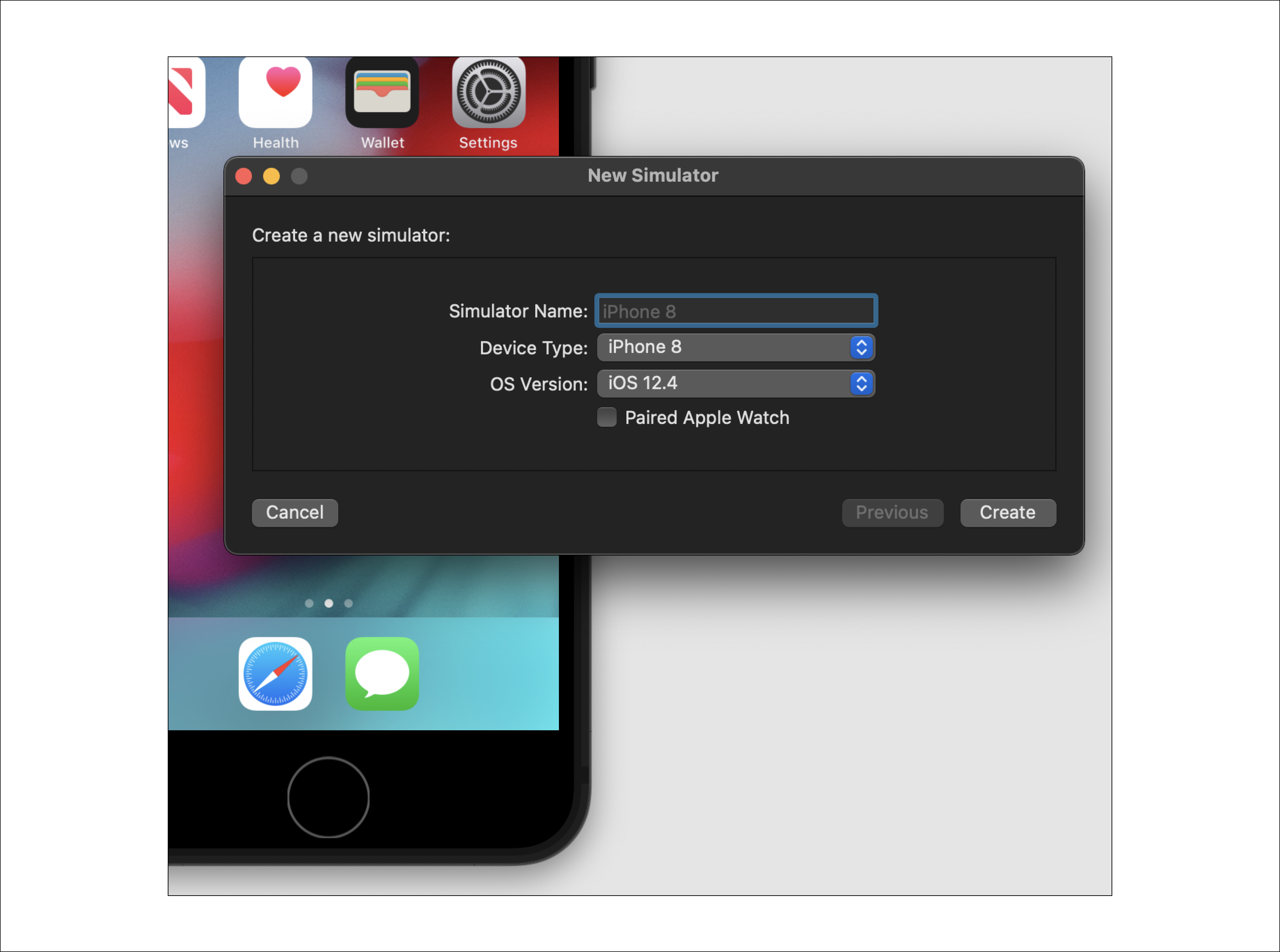 원하는 기기와 운영체제 버전 선택