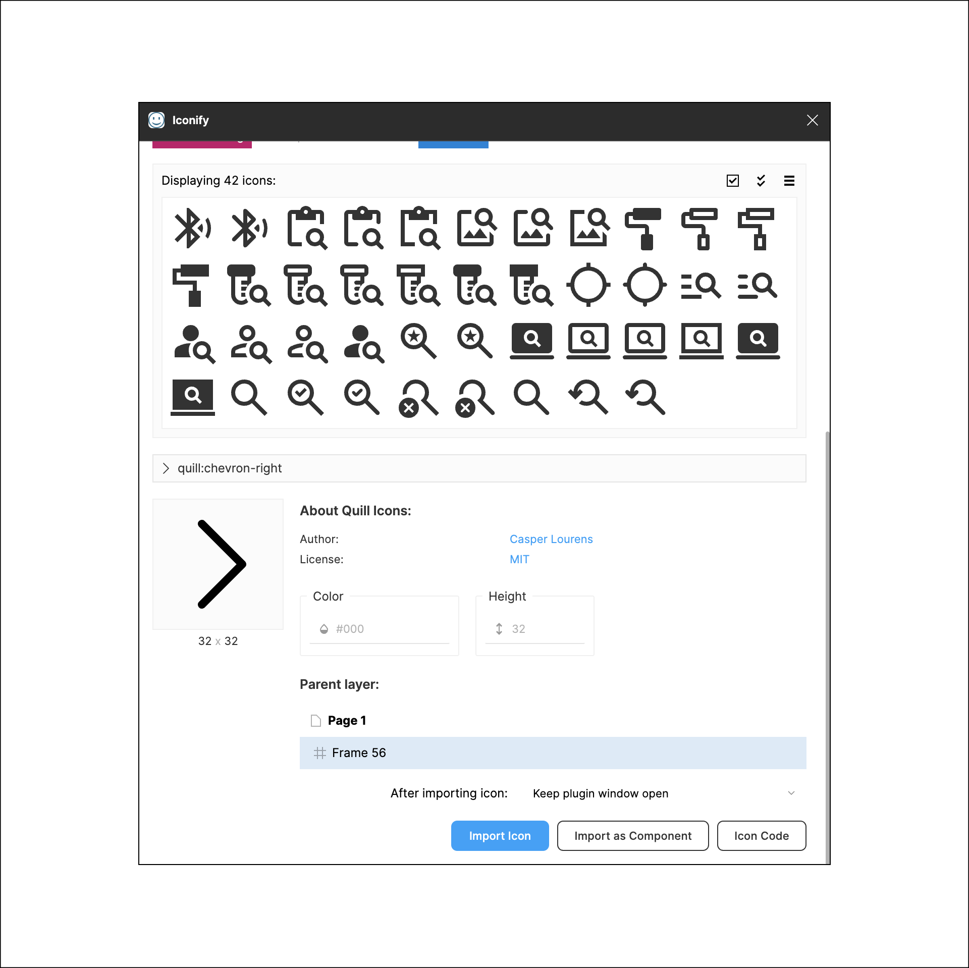 아이콘 선택 및 삽입